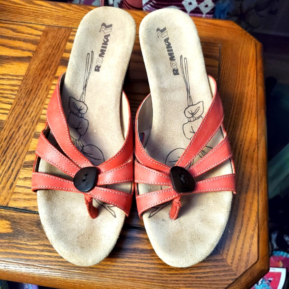 Romika leather wedge sandals